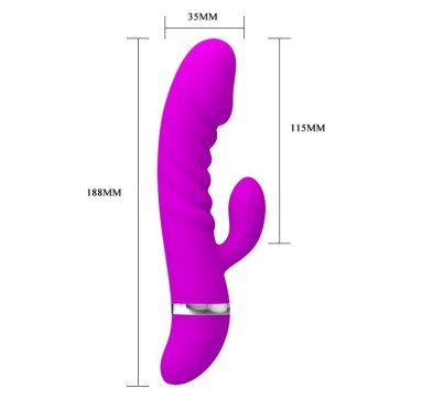 Sex wibrator ze stymulatorem łechtaczki 7tryb 18cm